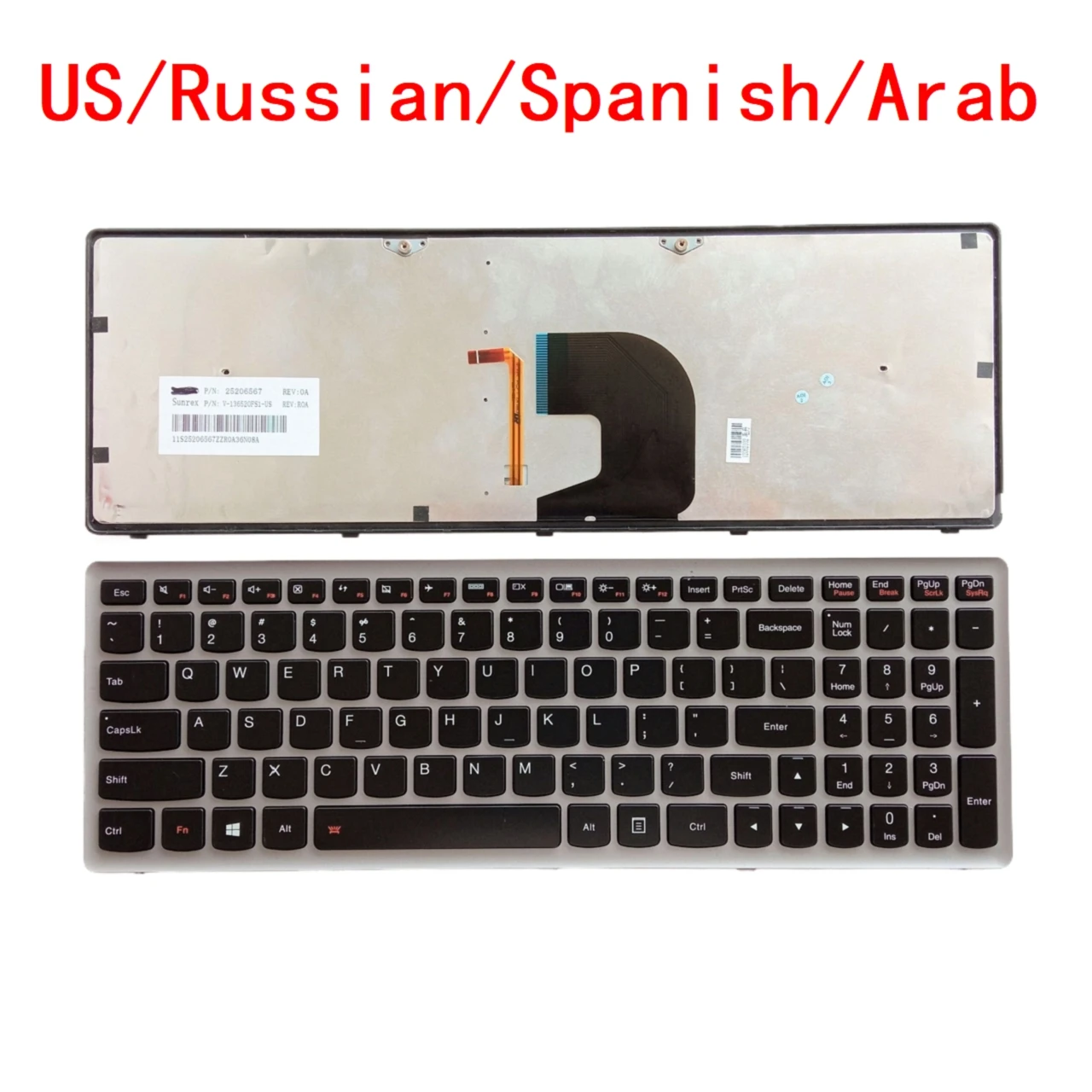 

New US Russian Laptop Keyboard For Lenovo Ideapad Z500 Z500A Z500G P500 P500A Notebook PC Replacement