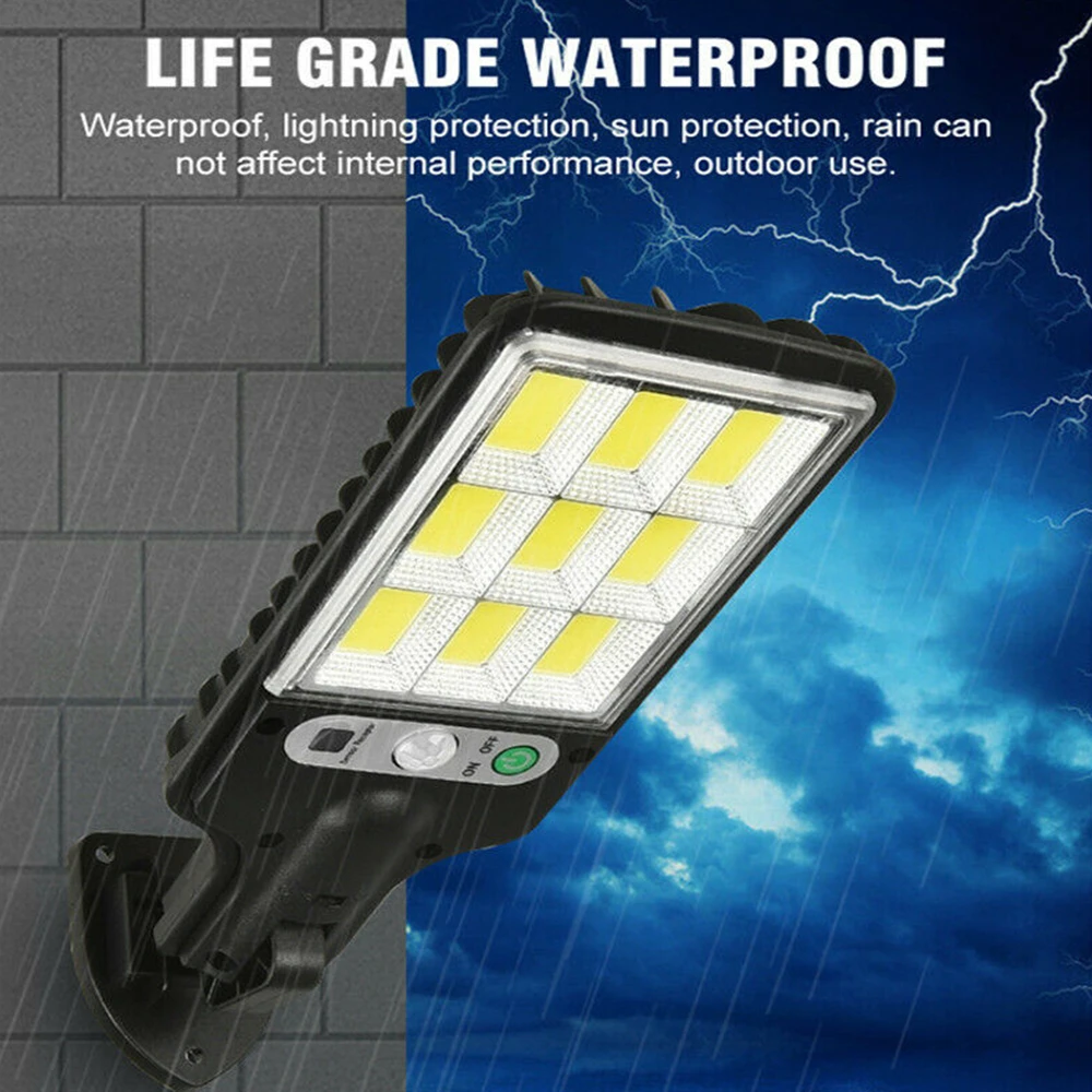 Powerful Solar Street Lights Outdoor Solar Lamp 3 Light Mode Waterproof Motion Sensor Security Lighting for Patio Path Yard