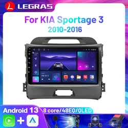 2Din Car Radiodio Wireless Carplay Android Auto GPS Multimedia for KIA Sportage 3 2010-2016 4G WIFI Android 13 Car Stereo Audio