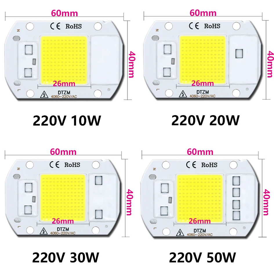 LEDCOB 5W Chip 50W LED Hochleistungs-LED-Lampe 220V 20W 30W LED-Birne Weiß Hochlumen-Lampe für Außen- und Innenbeleuchtung für DIY-LED – Detail 3