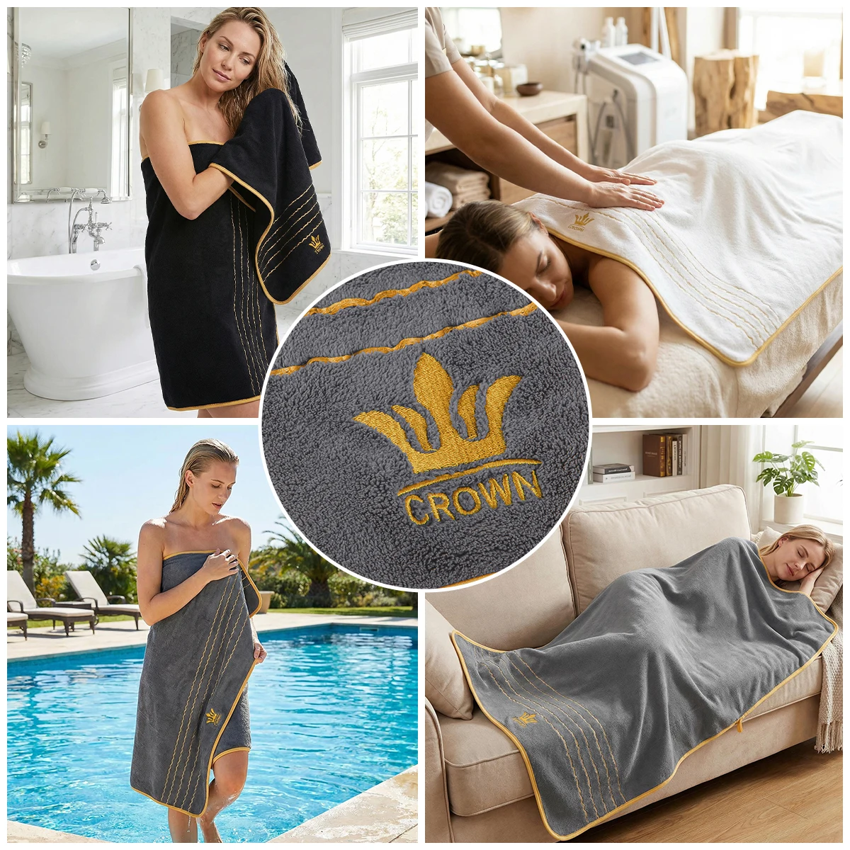 4‑Piece Towel Set, 2 Bath Towels + 2 Hand Towels , Soft & Comfortable, High Water Absorbency, Bathroom Towels