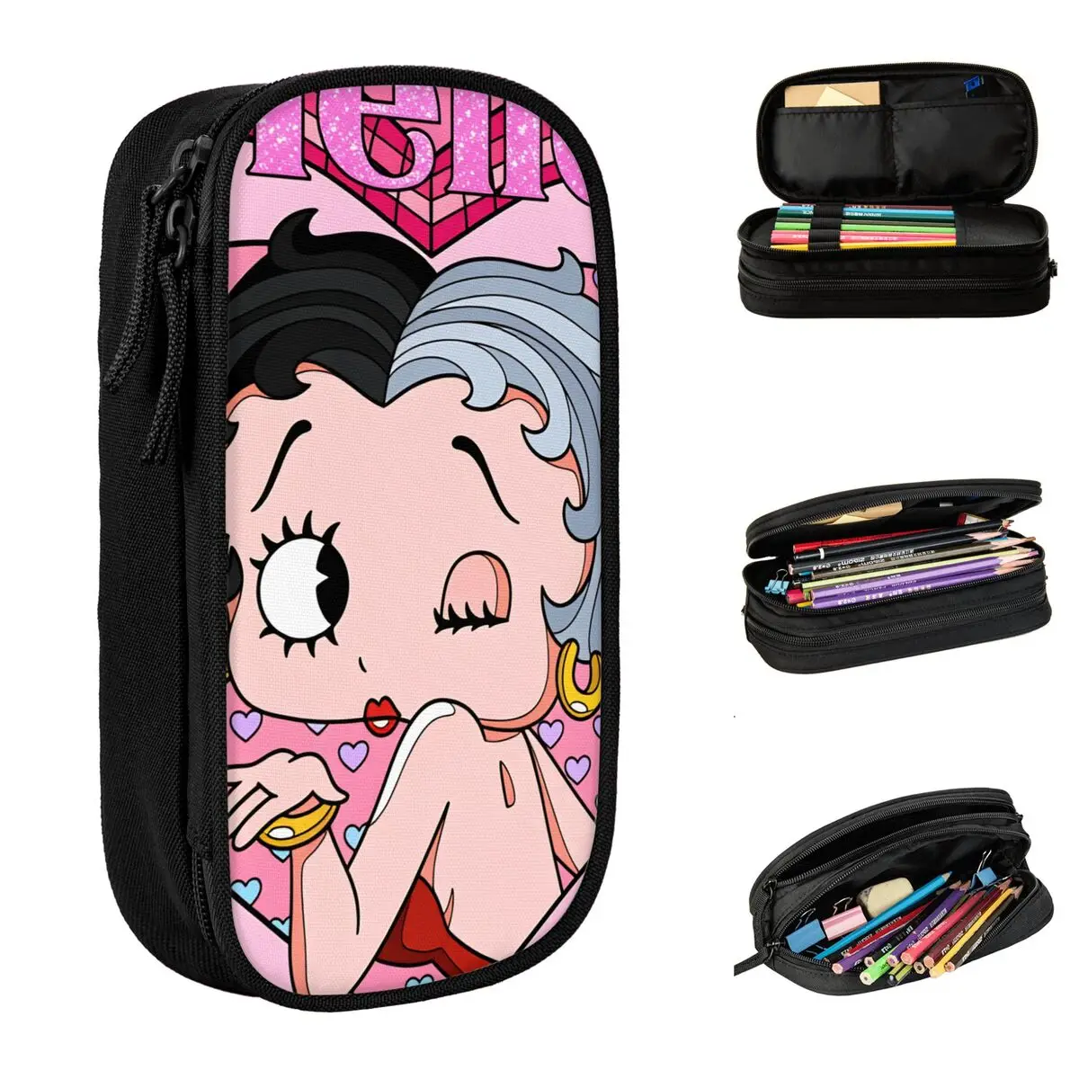 

B-Bettys Boops пенал на молнии пенал для девочек и мальчиков модные портативные школьные пеналы канцелярские принадлежности