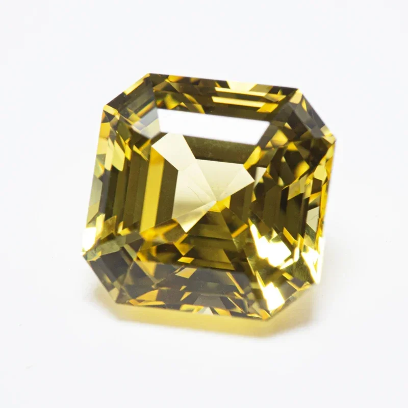 Top Lab Grown Sapphire Yellow Color Square Asscher Cut VVS1 Charms DIY For Jewelry Making Materials Selectable AGL Certificate