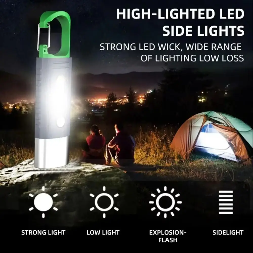 

Red Blue Warning Light Zoomable Flashlight Portable Hook Zoom in And Out Rechargeable Flashlight Battery Percentage Waterproof