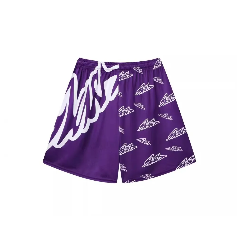 夏のビーチクールショーツジムユニセックスカジュアルスポーツパンツ通気性メッシュショートパンツ新 2025