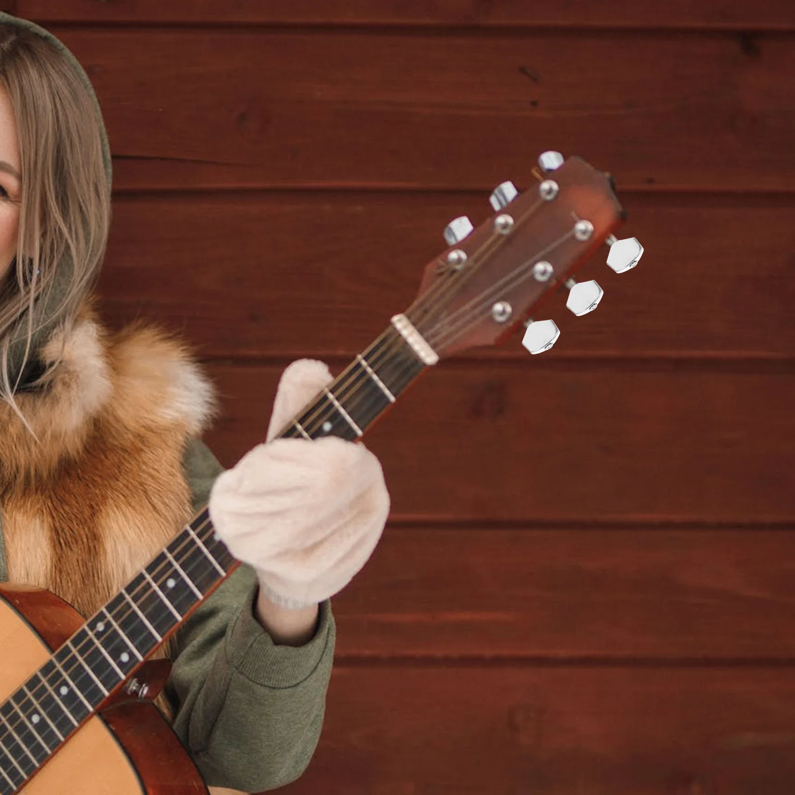 

6 Sets Metal Tuner H les Durable Zinc Alloy Guitar Tuning Knob Accessories Folk Caps String Accuracy Guitar Parts