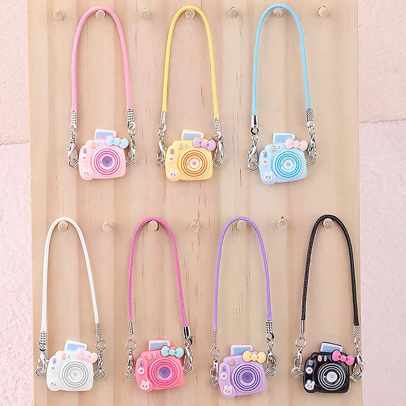 5Pcs Mini Puppe Kamera Anhänger Nette Puppe Decor Zubehör Cartoon Anhänger Puppenhaus Kamera Dekoration Kinder Spielzeug