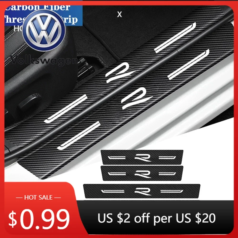 

2026 Hot VOLKSWAGEN for Volkswagen R LINE RLine Badge Car Door Sill Scuff Plate GOLF 3 4 5 6 7 8 GTI POLO MK5 MK7 Passat Trunk B