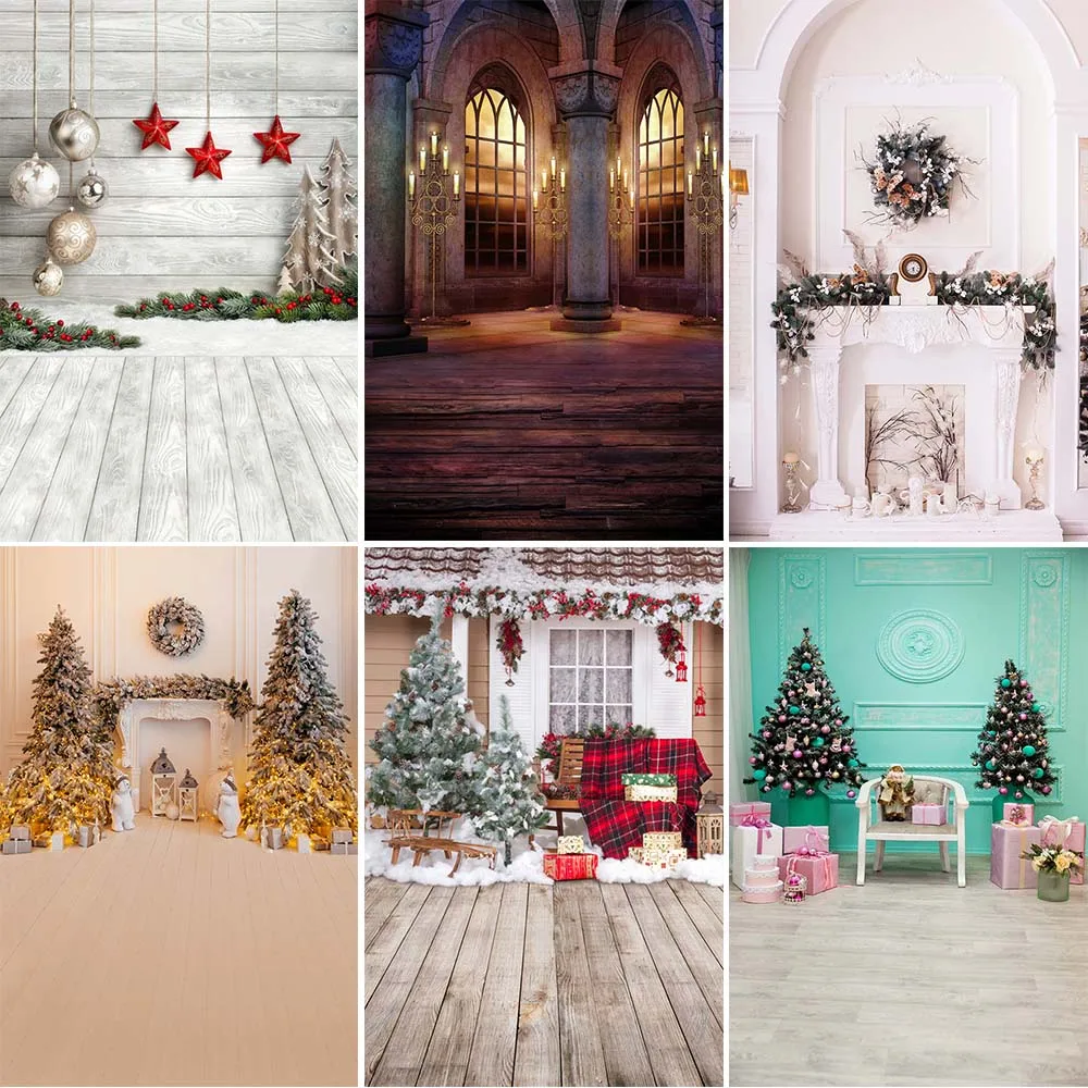 

Mocsicka Christmas Portrait Photo Backdrop Snowy Trees Background XMAS Winter Landscape Festival Party Photography Banner Props