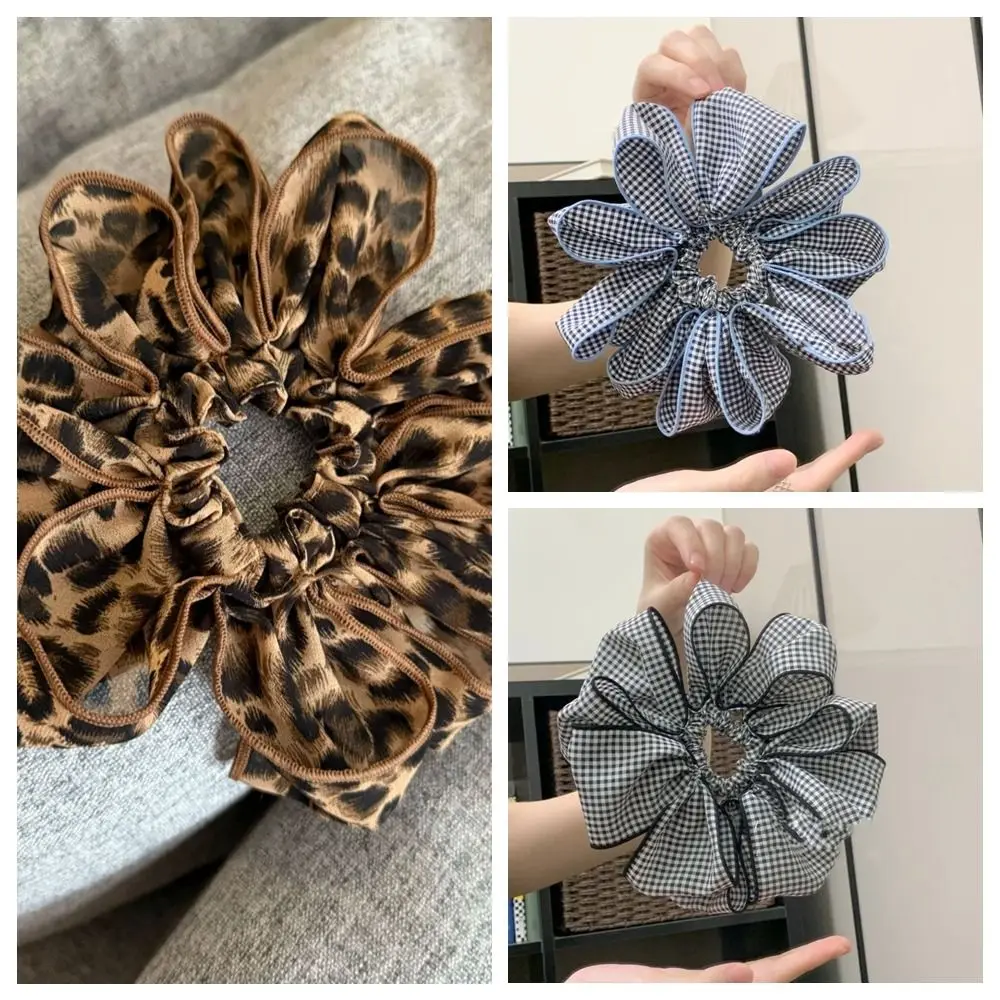 أزياء مطاطا زهرة توك شعر القماش الحلو الأزرق منقوشة الشعر الدائري ذيل حصان حامل الشعر حبل شعرية الشعر التعادل سيدة #5