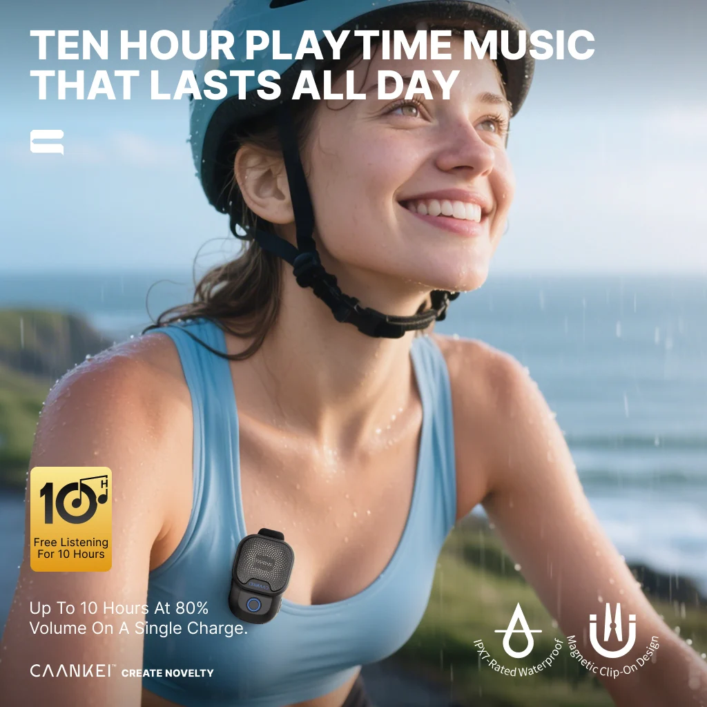 يمكن ارتداؤها سمّاعات بلوتوث IPX7 مقاوم للماء مكبرات الصوت المحمولة الرياضة في الهواء الطلق كليب على ميكروفون المتكلم المكالمات/الموسيقى صندوق الصوت الصغير #6