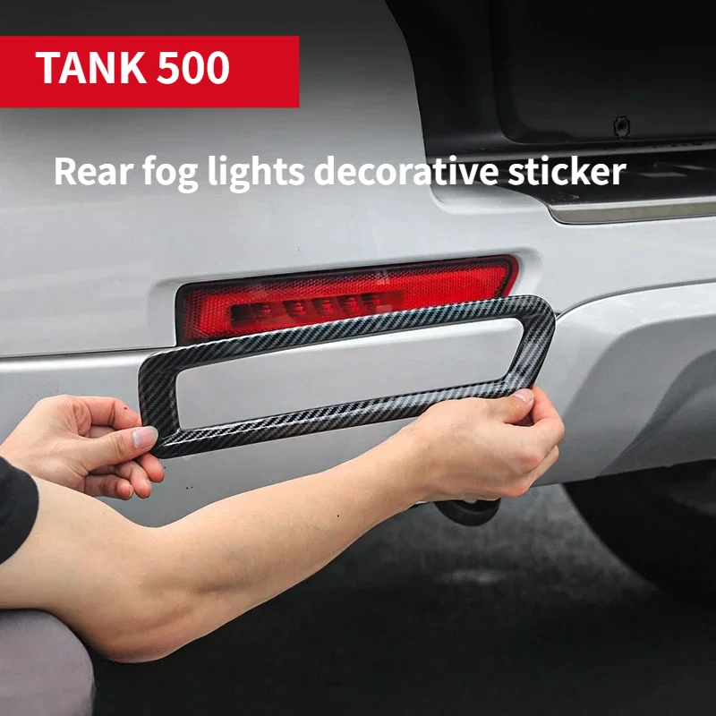 For Tank 500 2022 Rear Fog Light Decoration Frame Tail Lamp Shade Fog Light Cover Glitter Strip Modification