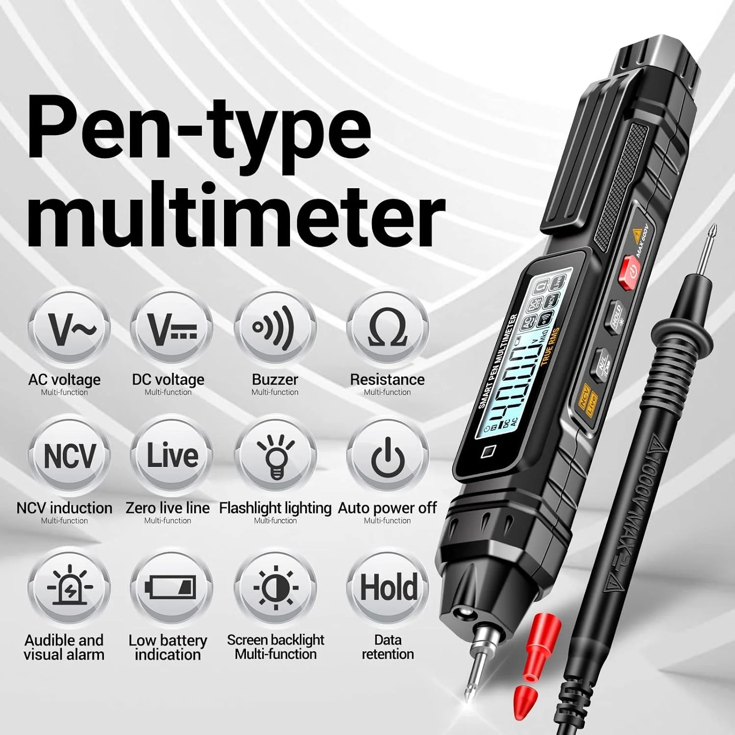 Pen Type High Accuracy Digital Multimeter 4000Count AC/DC Voltage Tester Professional Current Meter Non-Contact Testing
