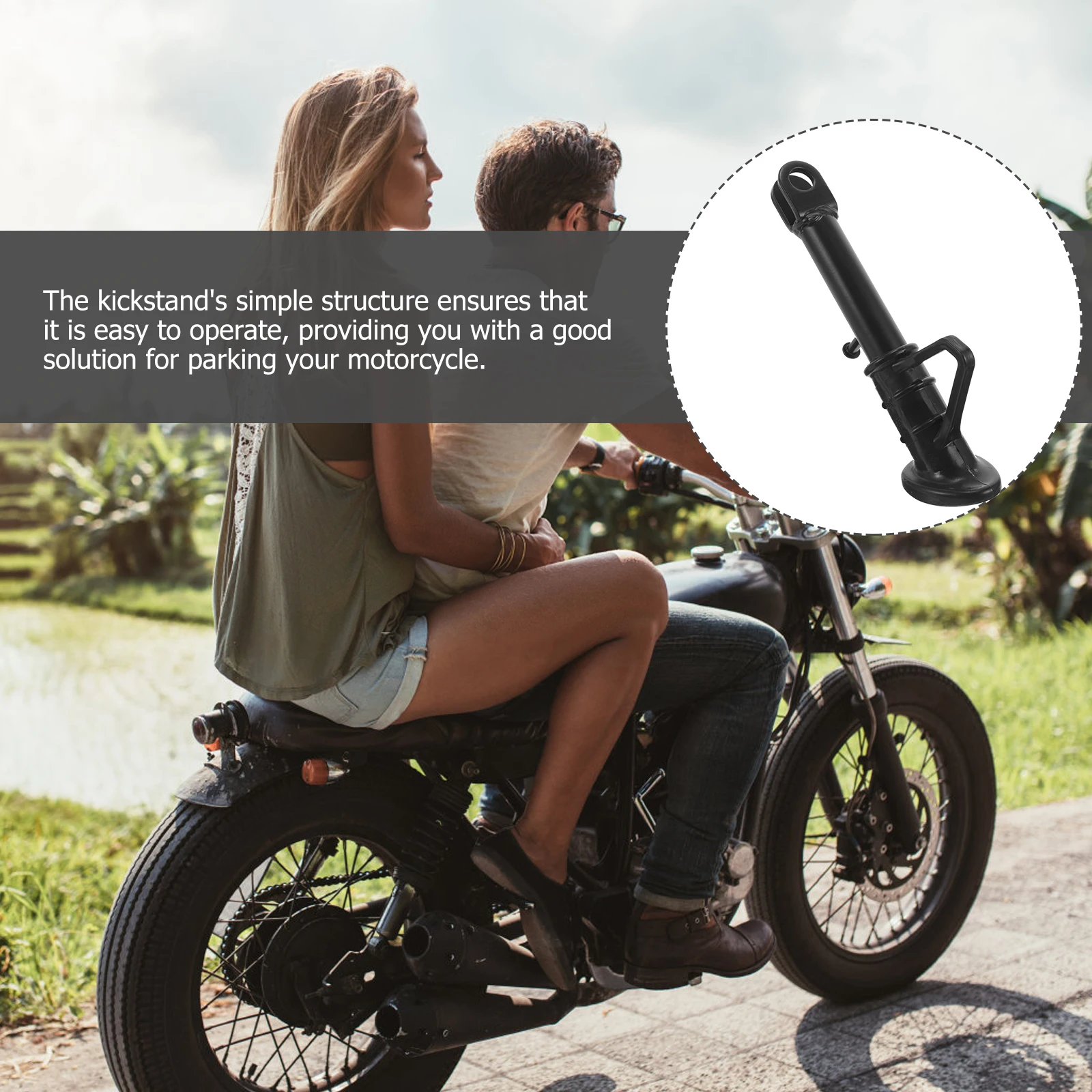 

Motorcycle Kickstand Replacement Electric Parts Side Support Sturdy Durable Parking Stand Grass Gravel Sand Stable Standing
