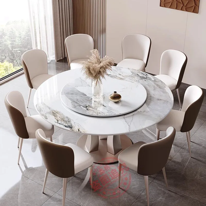 

Nordic Minimalist Dining Table Round Marble Luxury Living Room Dining Table Modern Design Mesas De Comedor Home Furniture