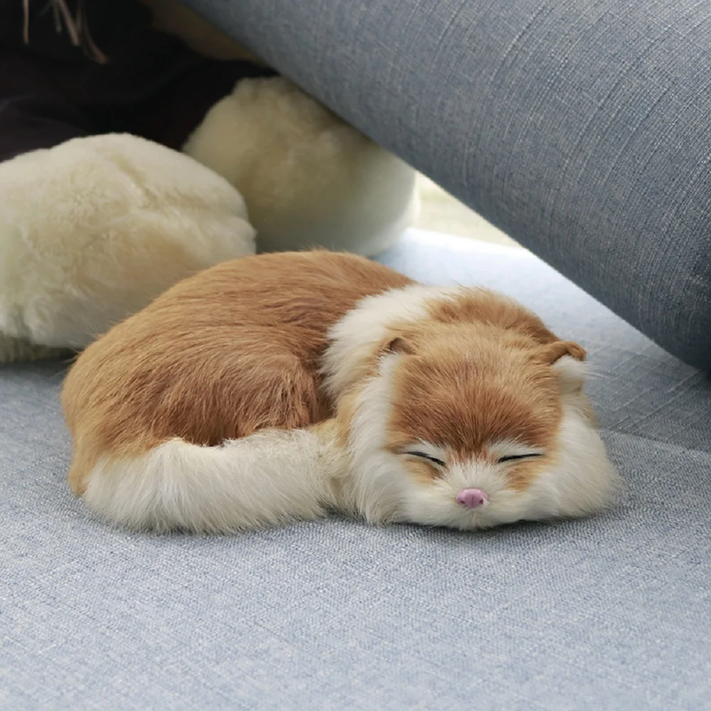 

21x17cm lying cat model polyethylene& furry furs sleeping cat handicraft Figurines home decoration toy gift a2617