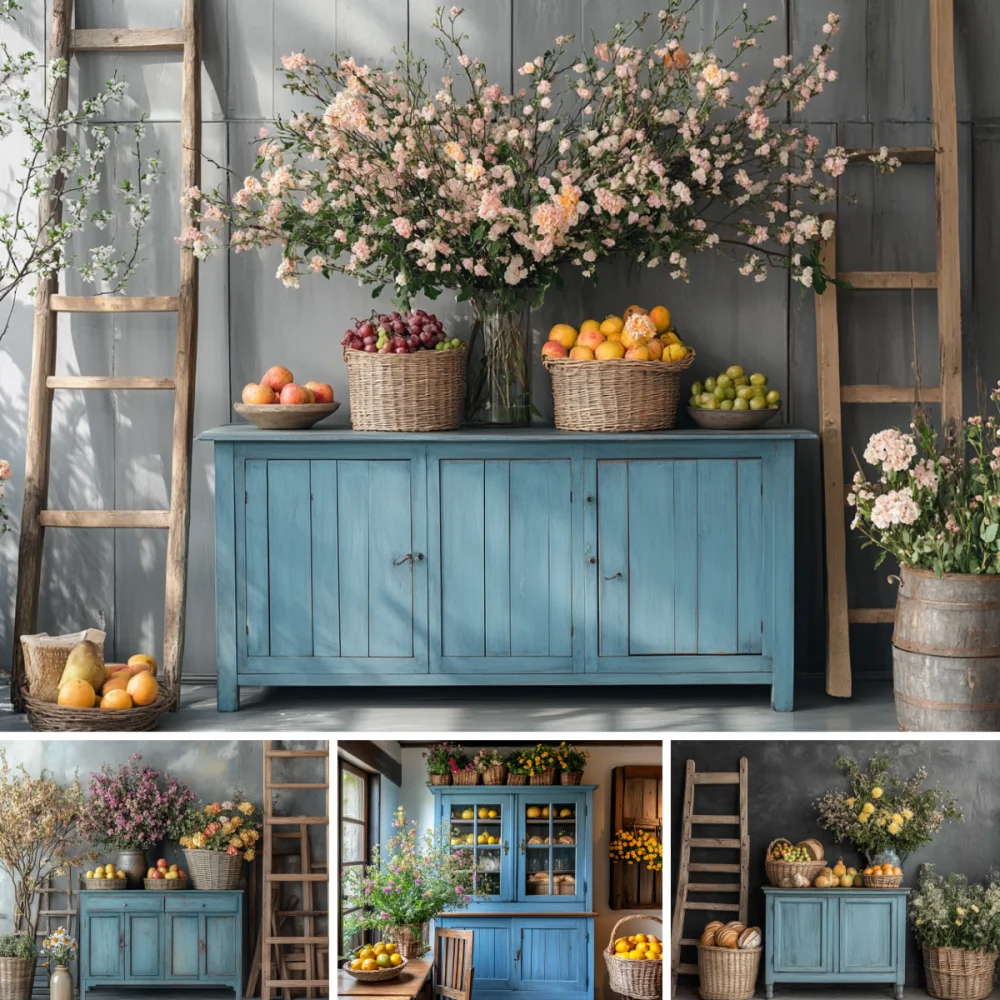 

Photography Background Exquisite Fruits Wooden House Flowers Children Birthday Party Portrait Decor Backdrop Photo Studio