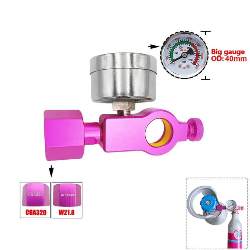 

SHGO-Soda Co 2 Cylinder Tank Refill Fill Station Adaptor Fit For Sodastream Quick Connect Pink Cylinder With Connect