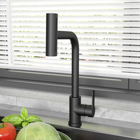 Black Pull Out Kitchen Sink Faucet Flexible 4 Modes Stream & Sprayer Nozzle Faucets Stainless Steel Hot Cold Wate Mixer Tap Deck