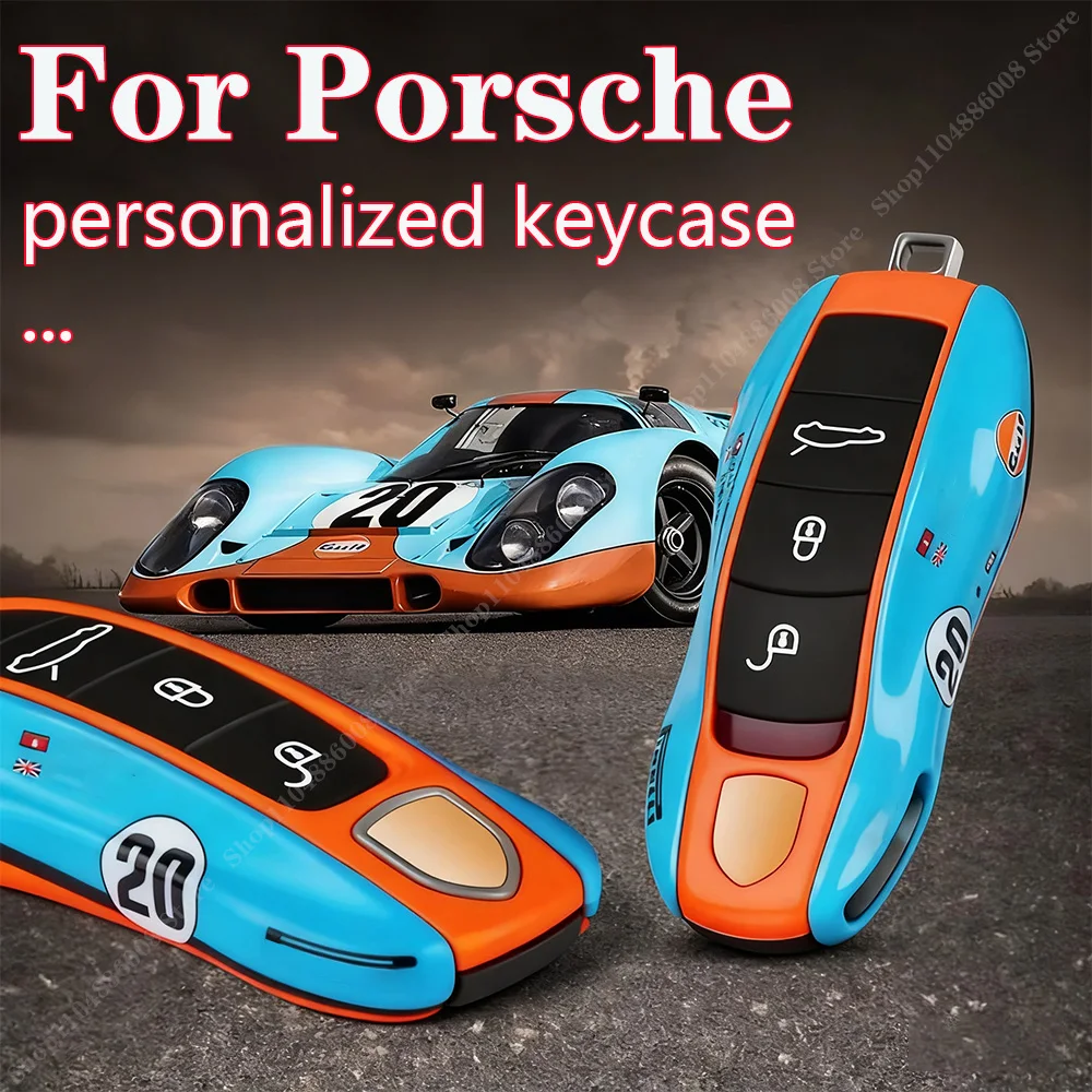 

For Porsche Panamera Cayenne Macan 718 Cayman Boxster 911 Taycan car 92 personalized key case protective shell remote fob cover