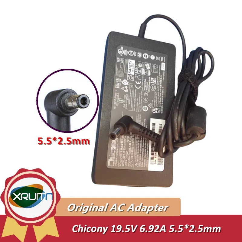 

Genuine Chicony 19.5V 6.92A 135W A18-135P1A A16-135P1B AC Adapter Charger For MSI GF62 8RC-030UK Laptop 5.5mm*2.5mm A135A007P