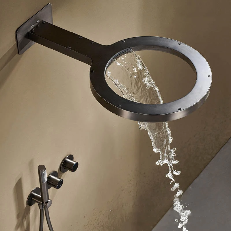 Wall Concealed Mount Rain Shower Set Bathroom Hot Cold Mixer Luxury Shower Faucet Hotel Homestay Rond Head SPA Rainfall Bath Tap