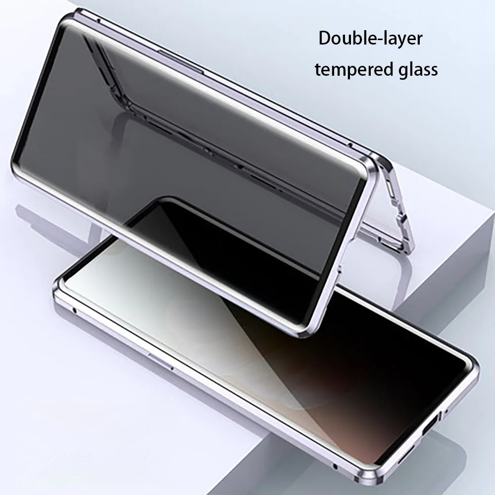 For Vivo S10 45° Anti-peeping  Double-layer Magnetic Adsorption Glass Case For Vivo S10Pro Full Cover Protection Shell