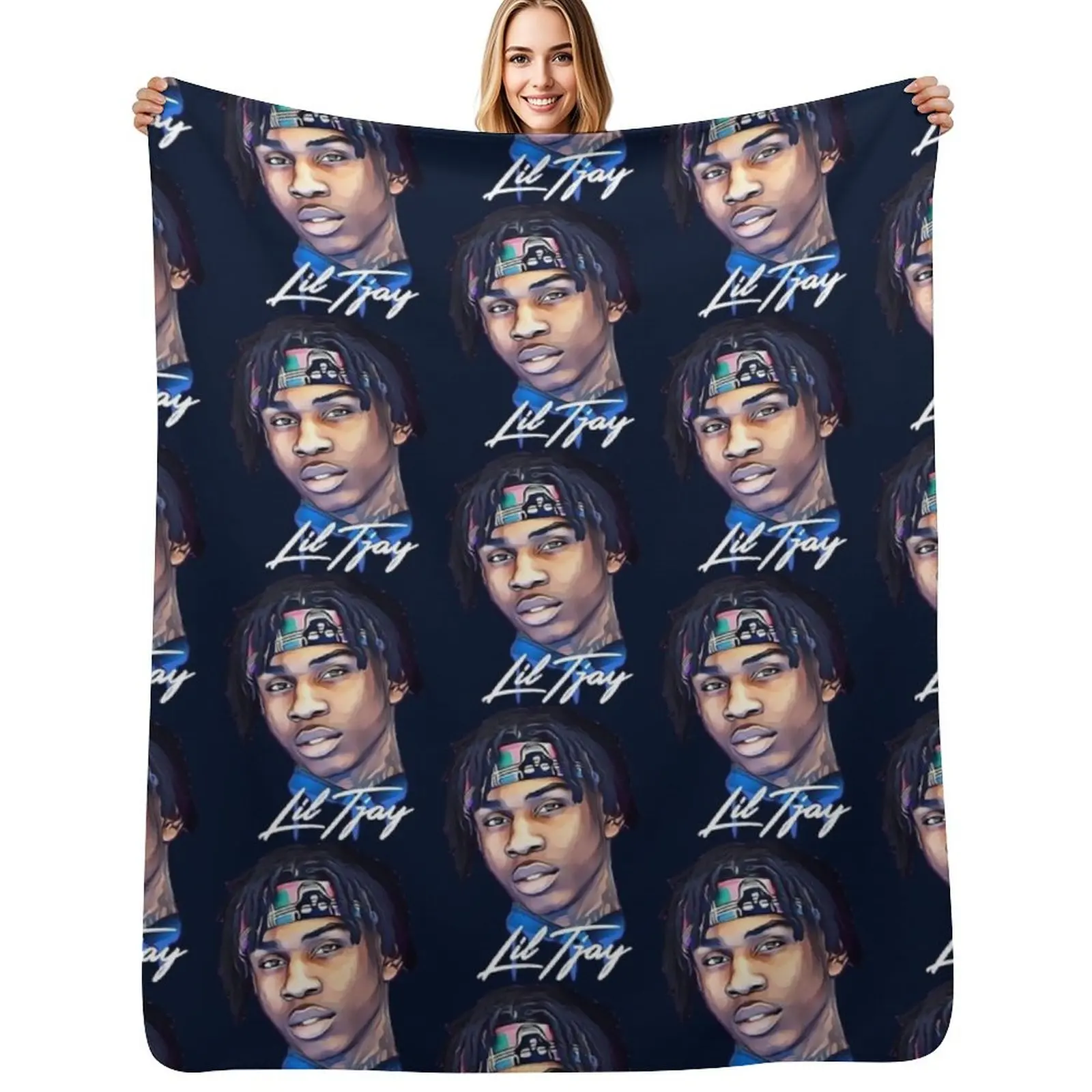 

Animal Rapper Lil Tjay Hiphop Gift For Christmas Throw Blanket All Weather Soft Throw Blanket for Sofa