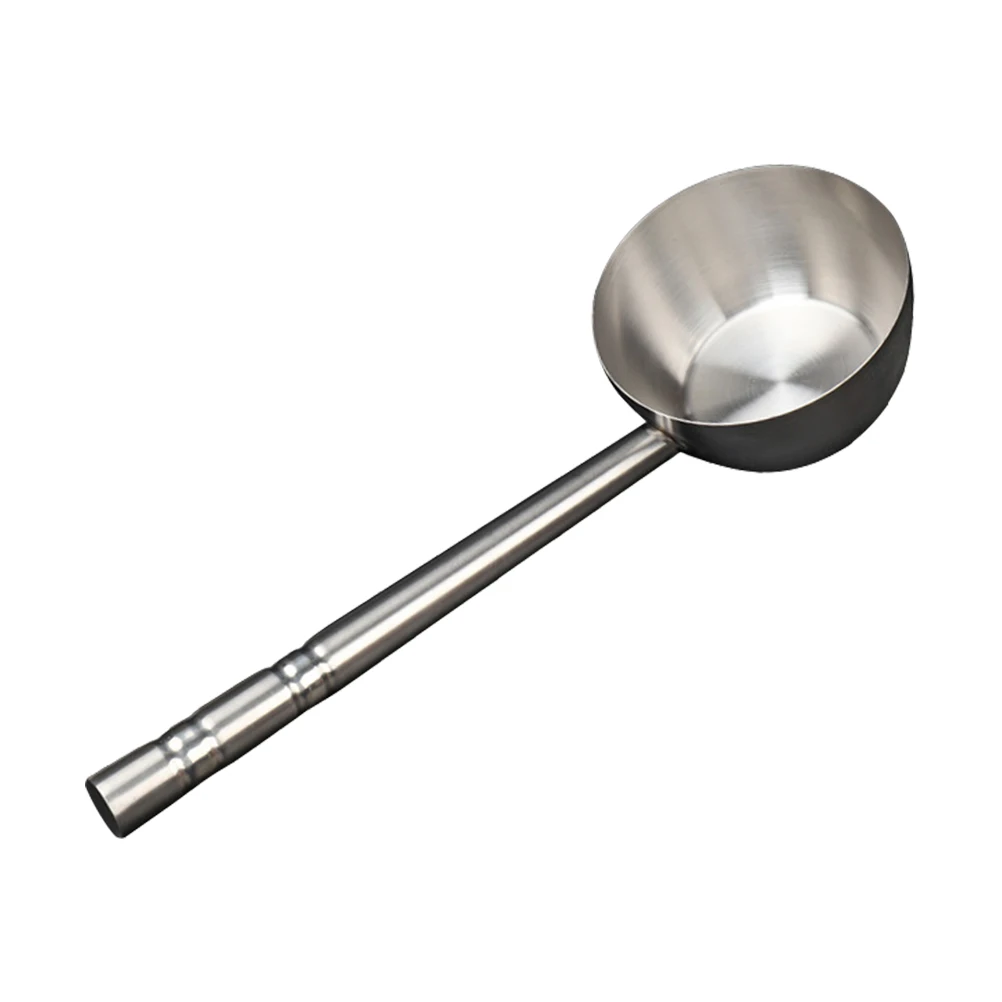 

Flat Bottom Water Ladle 42mm 14cm Stainless Steel Kitchen Spoon Large Capacity Soup Scoop Metal Home Hotel Restaurant Canteen