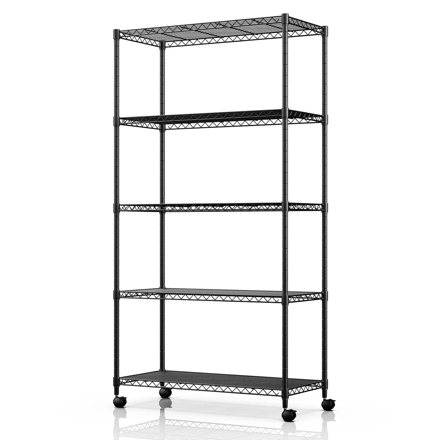 

Сверхпрочная 5-ярусная стеллажная система для хранения, грузоподъемность 1250 фунтов, 29.92 дюймов (глубина) x 13.98 дюймов (ширина) x 62.99 дюймов (высота), регулируемая стальная конструкция, на заказ