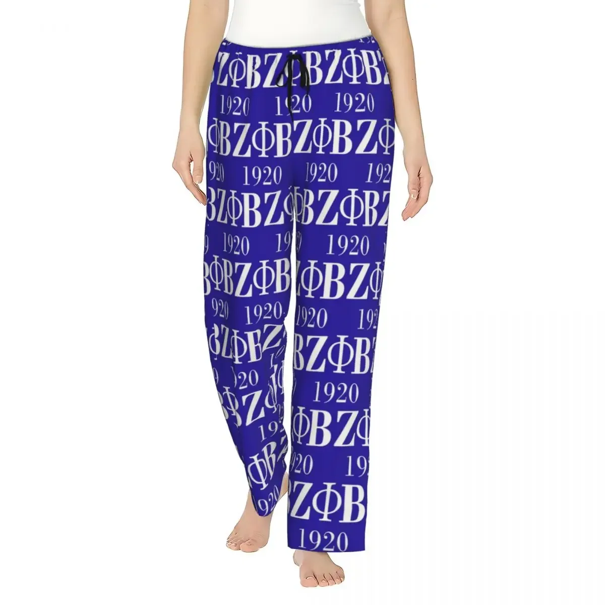 

Custom Zeta Phi Beta Sorority Logo Greek Letter 1920 Women Pajama Pants Lounge Sleep Sleepwear Bottoms with Pockets