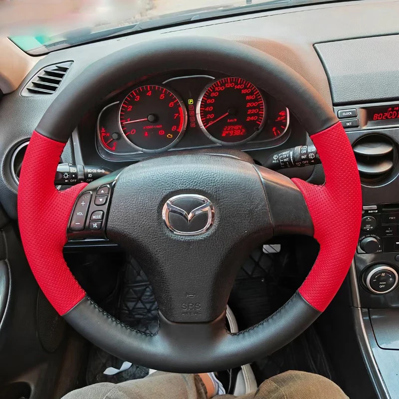 

Hand Sewing Car Steering Wheel Cover for Mazda 3 Axela 5-6 Atenza MPV Pentium B70 Genuine Leather Car Accessories Braid Cover