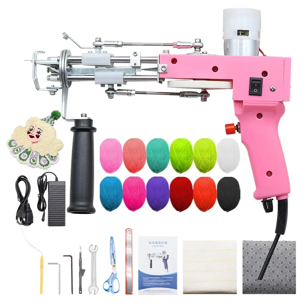 100-240V 2in1 Electric Tufting Gun Для Ковров Carpet Тафтинговый Пистолет Gun Weaving Flocking Rug Machine Pistola De Tufting