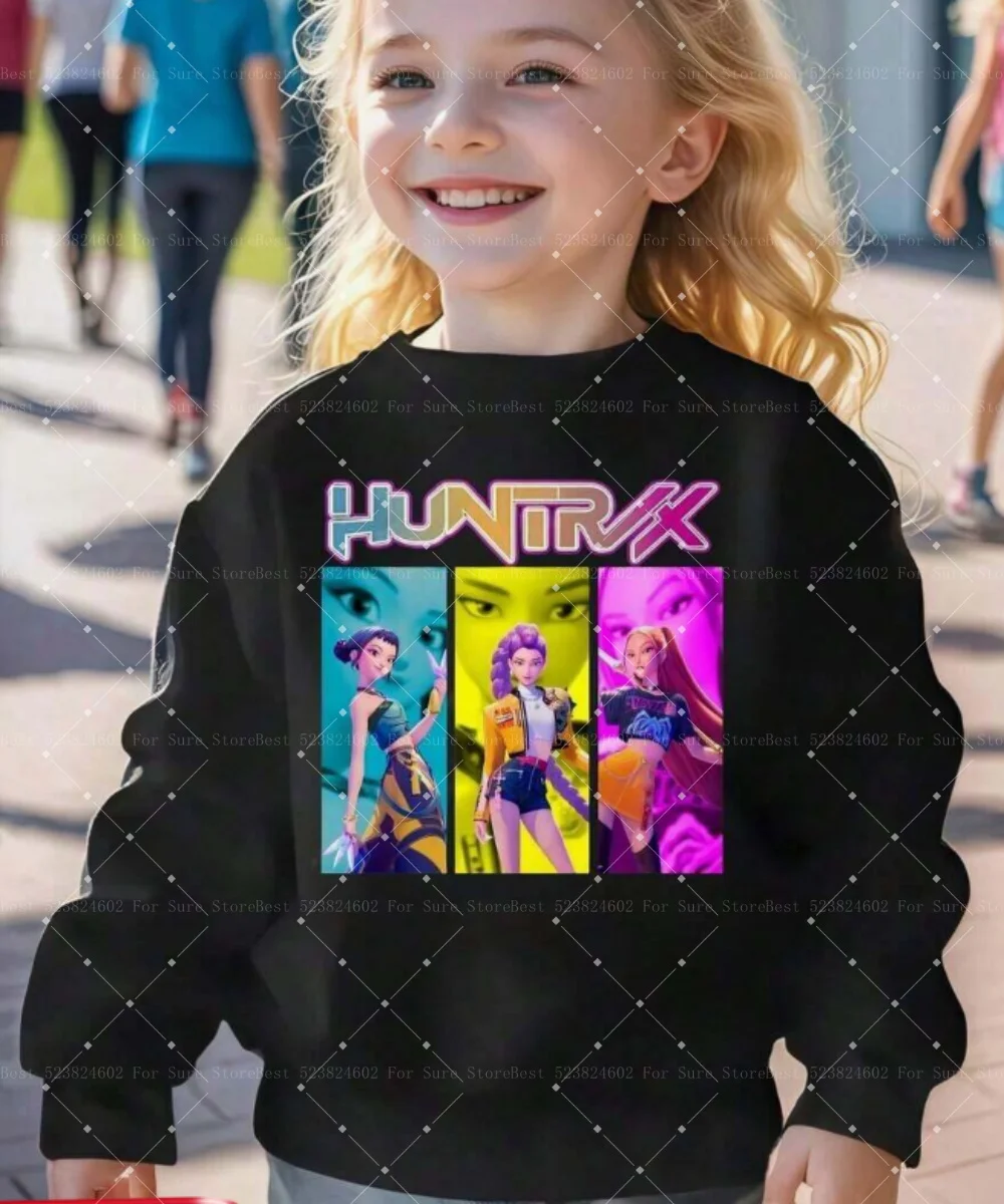 2026 KPop شيطان الصيادين HUNTRIX طباعة للأطفال الخريف الشتاء كم طويل بلايز الرجال والنساء الملابس امرأة بلوزات #1