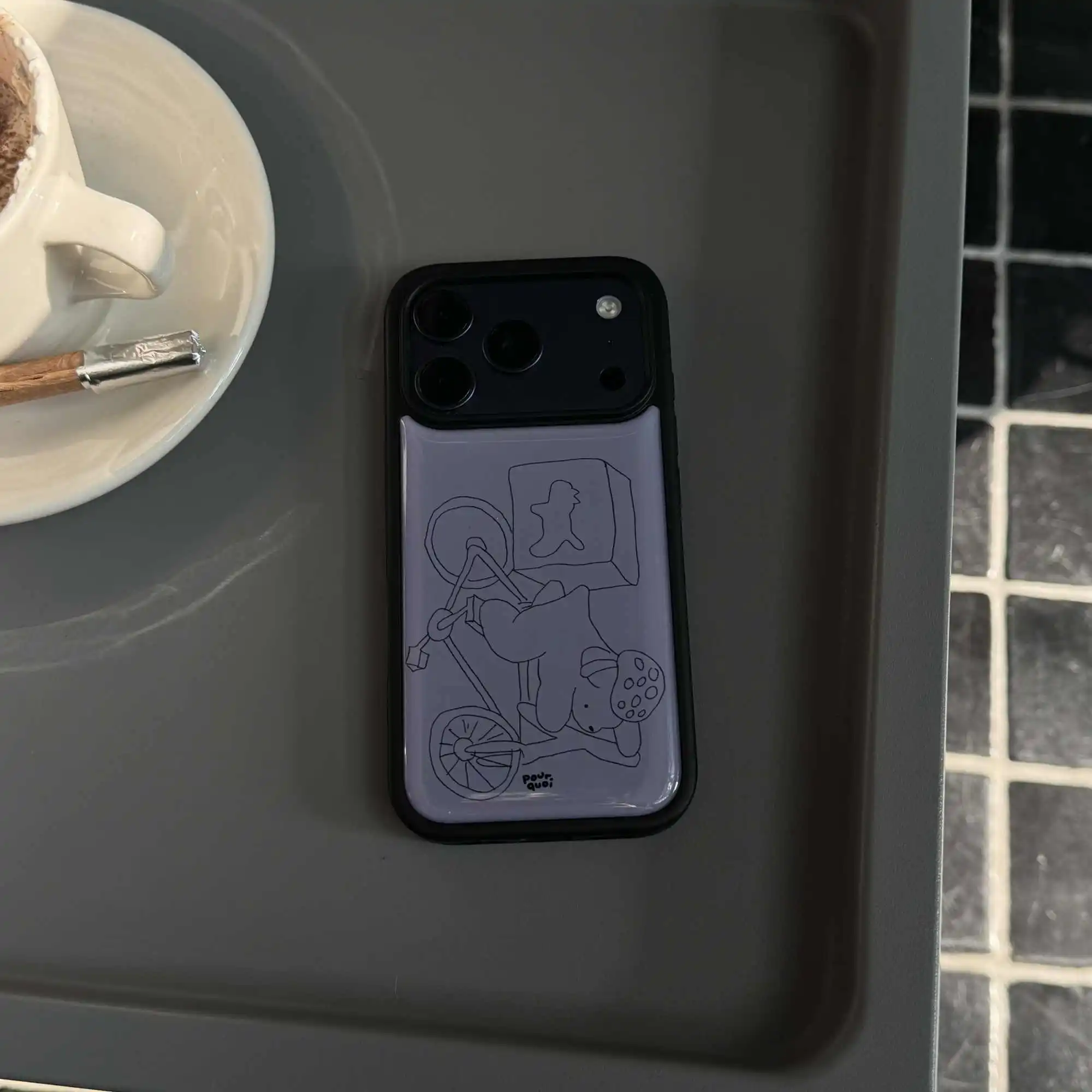 Korean Ins Minimalist Art High Quality Cycling Puppy Phone Case For IPhone 17 Air 16 15 14 Plus 13 12 11 Pro Max PC+TPU Cover ﻿