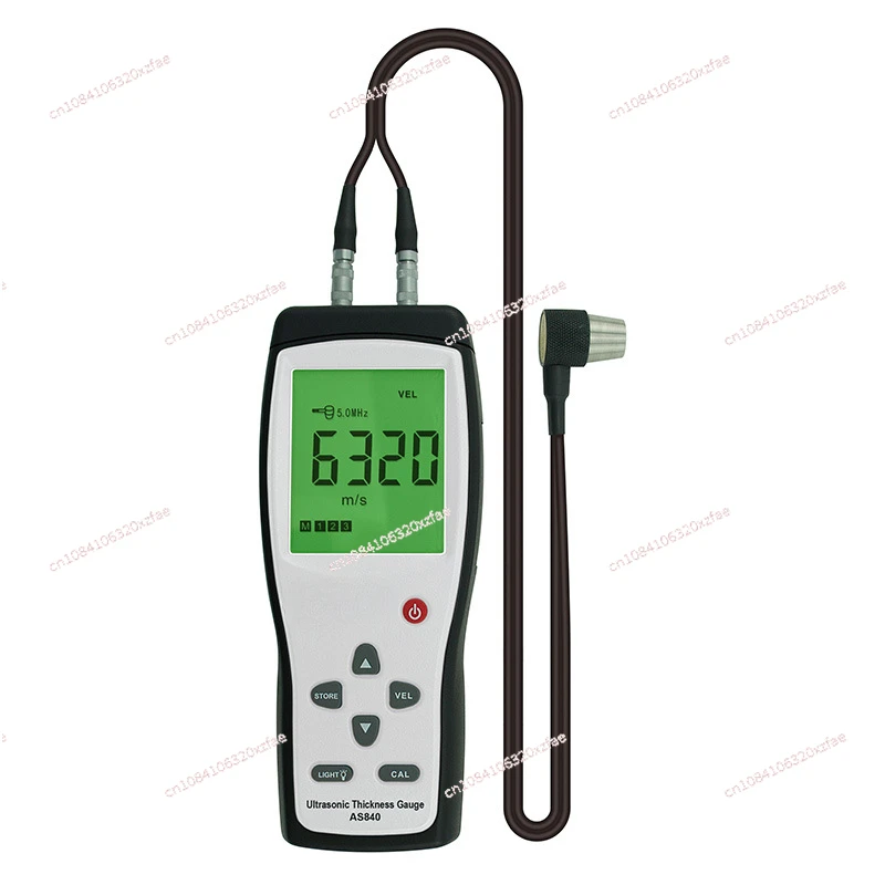 AS840 Digital Ultrasonic Thickness Gauge Sound Velocity Meter Metal Depth Tester 1.2-225mm with LCD Display