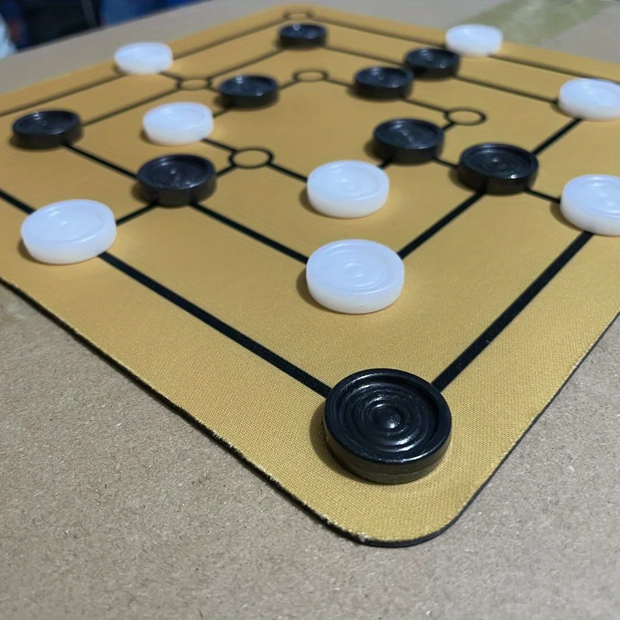 1pc Nine Mens Morris Board Game drink game Christmas game gift - Family Fun Logic Checkers for Picnics view 5