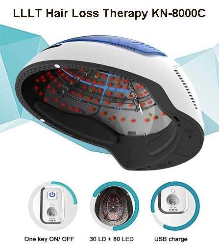 Most popular private label alopecia bald treatment anti hair loss infrared LLLT laser cap hair regrowth growth helmet