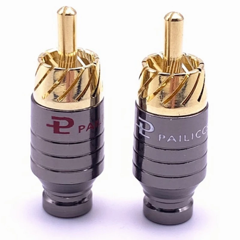 4Pcs Premium Gold-Plated RCA Plug Jack Connectors - High-End Audio/Speaker Input/Output Adapter with Earphone Jack Compatibility