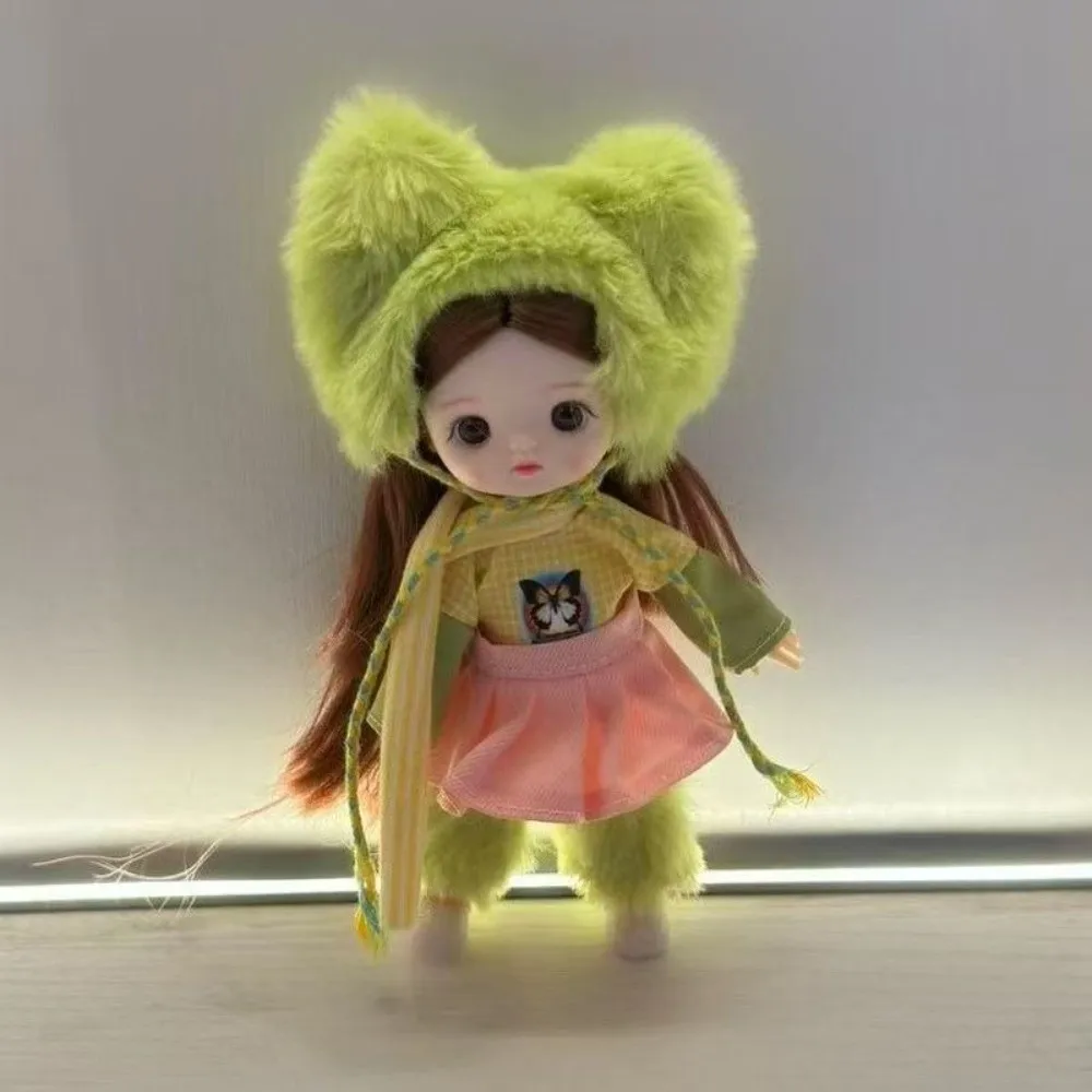 

Модный свитер-пальто 1/8 1/12 BJD, красивая одежда со шляпой, платье, повседневная сменная одежда, комплект одежды, подарок для девочки