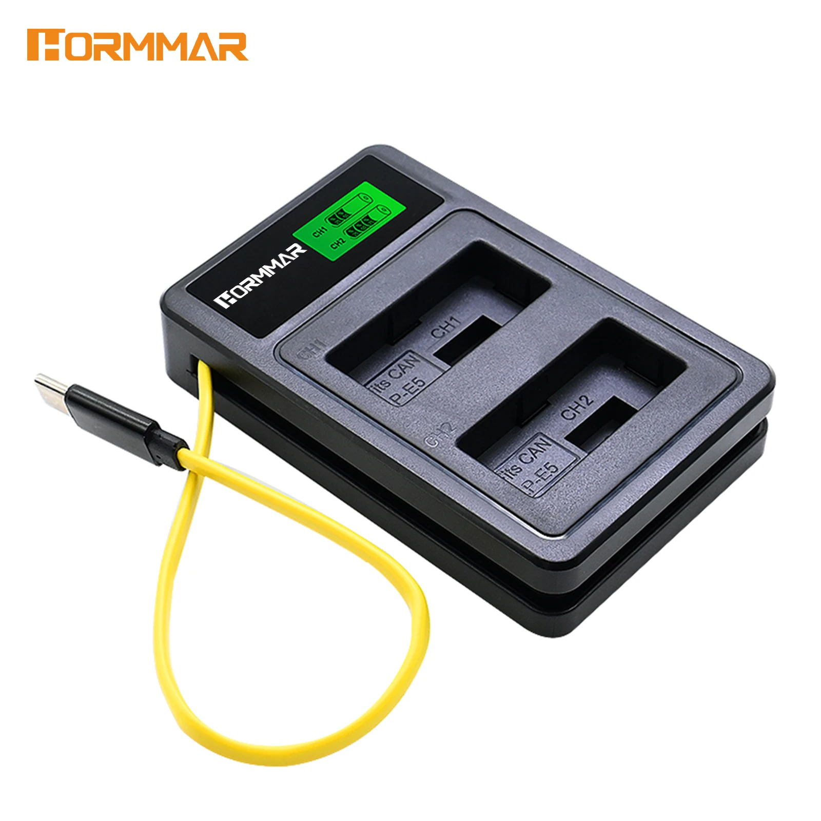 Dual Slot LP-E5 Battery Charger LCD Screen USB-C Fast Charging Portable Camera Charger For Canon 450D 500D 1000D