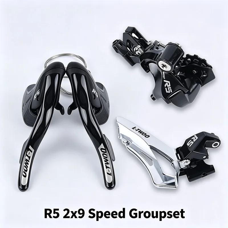LTWOO R5 2x9 Speed Road Bike Complete Groupset Drop Bar Left & Right Brifters Front & Rear Derailleurs 18 Speed Drivetrain Set