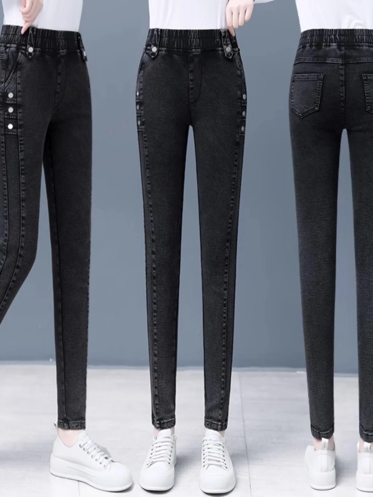 

Thiened Fce High Waist Slimming Harem Carrot Jeans Women's Base Thinning Pencil Jeans Deep Color Winter Season