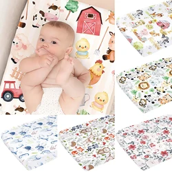 Baby Changing Pad Cover Stretch Breathable Soft Diaper Changing Table Sheets Farm Style Print Changing Mat Cover