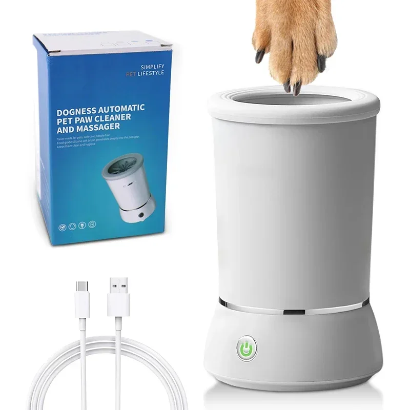 Automatic Pet Foot Wash Cup Cat Dog Paw Cleaner and Massager Electric Paw Washer Foot Washing Grooming Tools Accessories