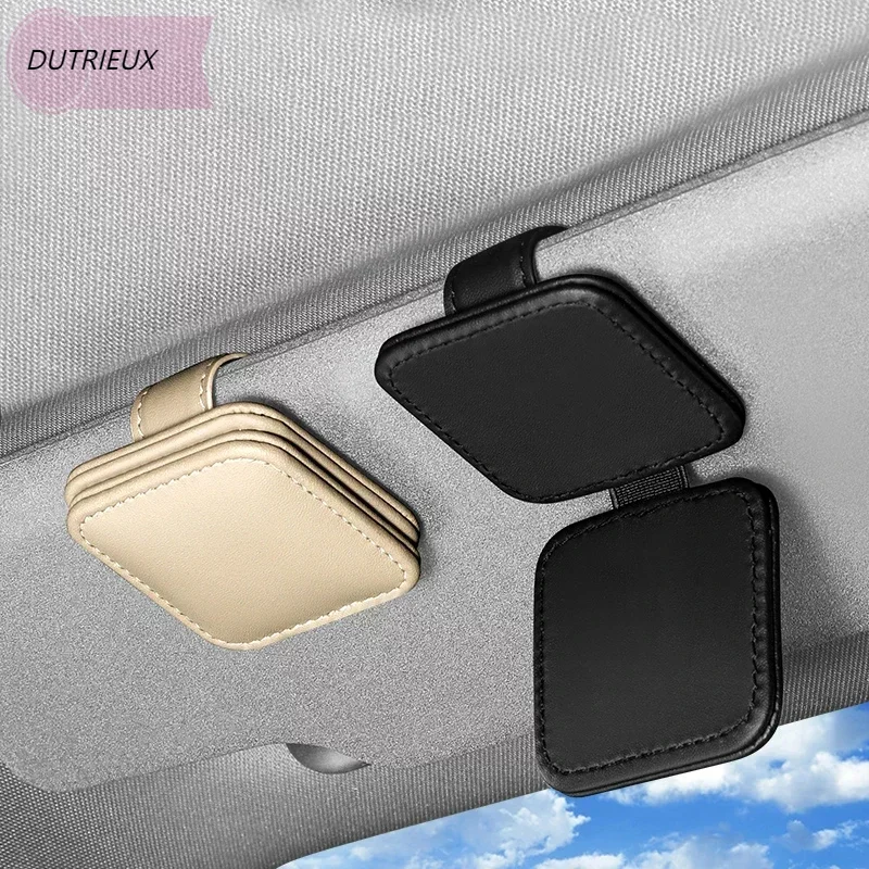 

Car Glasses Holder Universal Sun Visor Clip Sunglasses Holder Microsoft Leather Eyeglasses Hanger Ticket Clip Glasses Mount