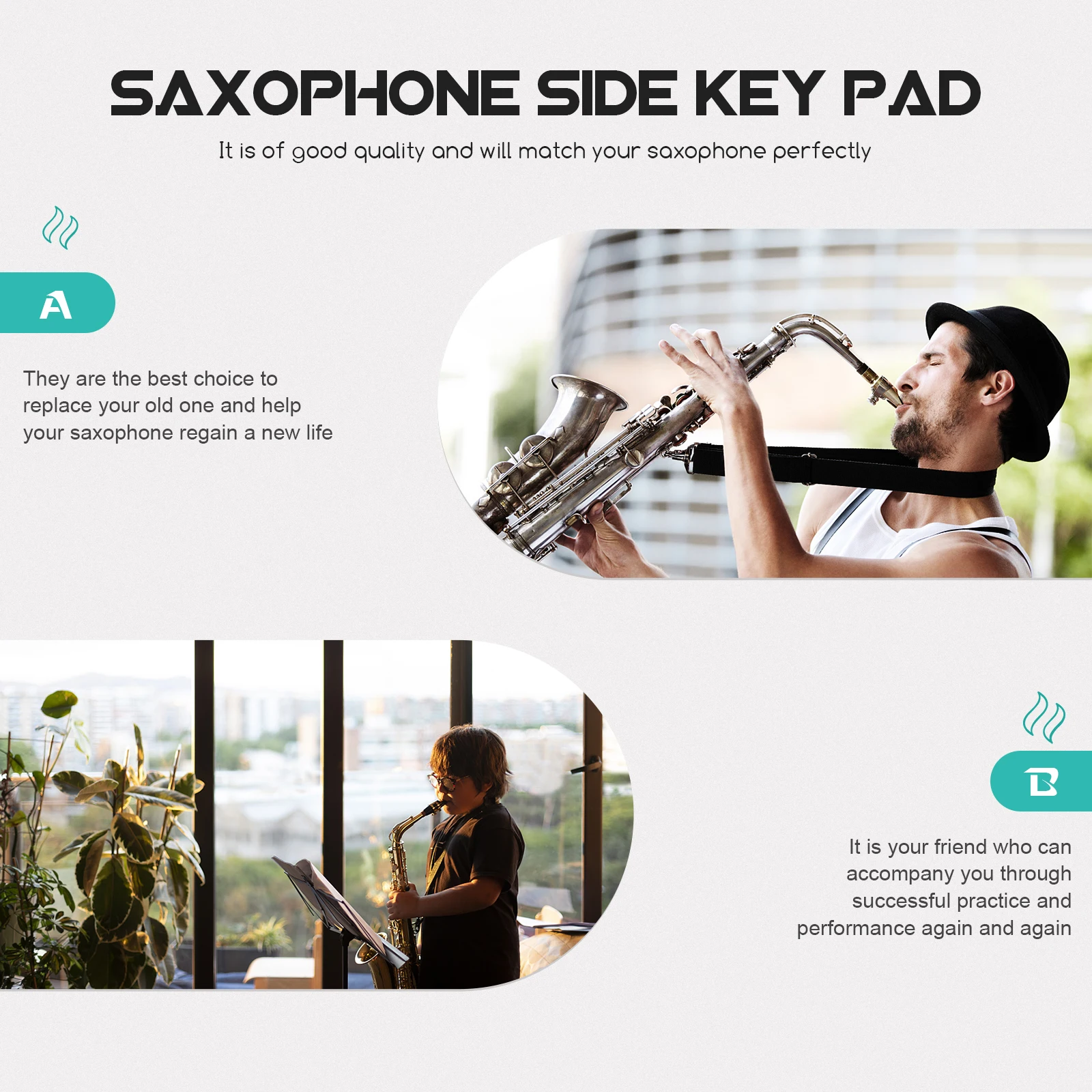 

3 Pcs Sax Side Key Pad Protective Cover Tool Saxophone Palm Button Pads Protection Instrument Supply Accessories Protector