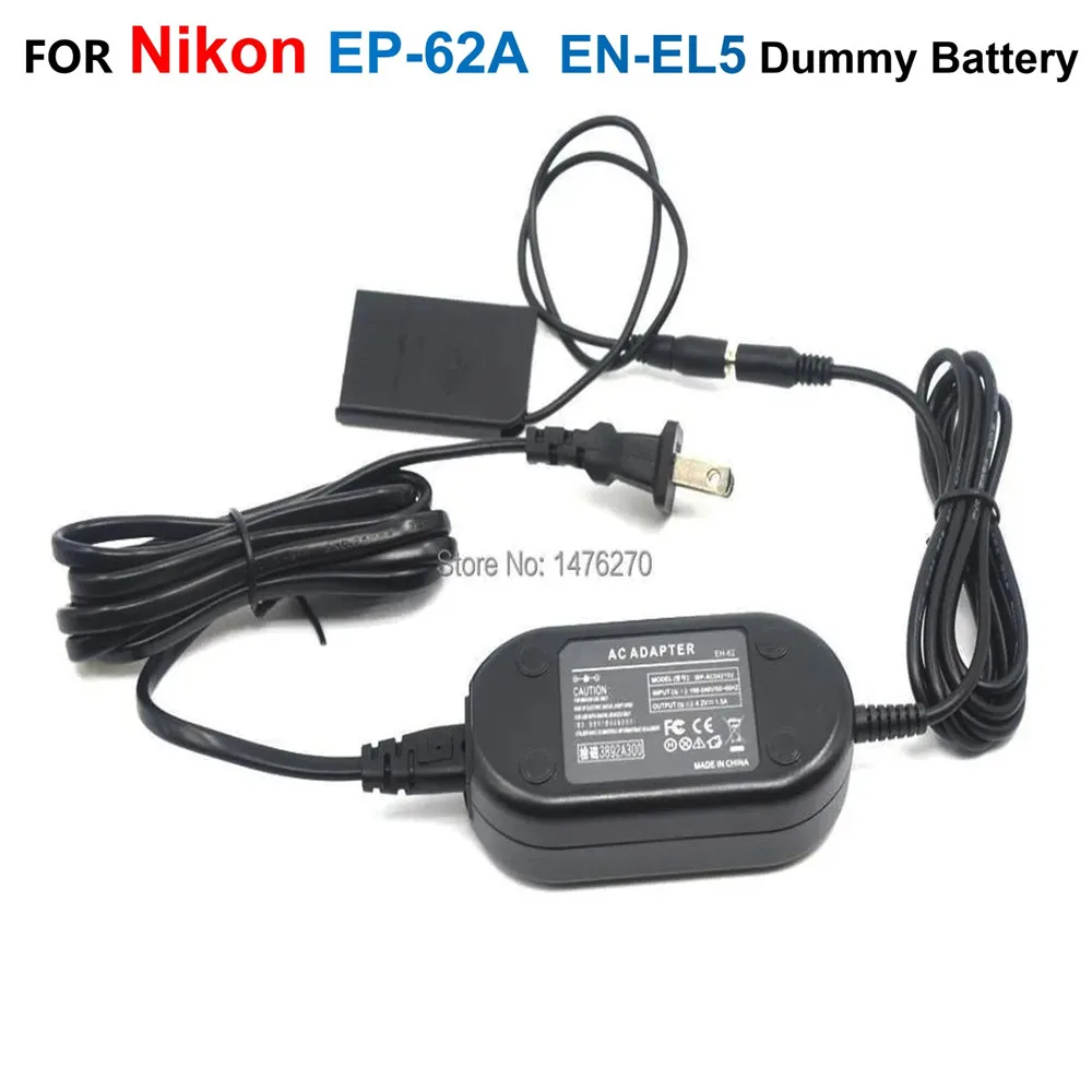 EP-62A EN-EL5 ENEL5 EN EL5 Dummy Battery+EH-62A Power Adapter For Nikon CoolPix 5200 5900 7900 P80 P100 P5000 P5100 P6000 S6100