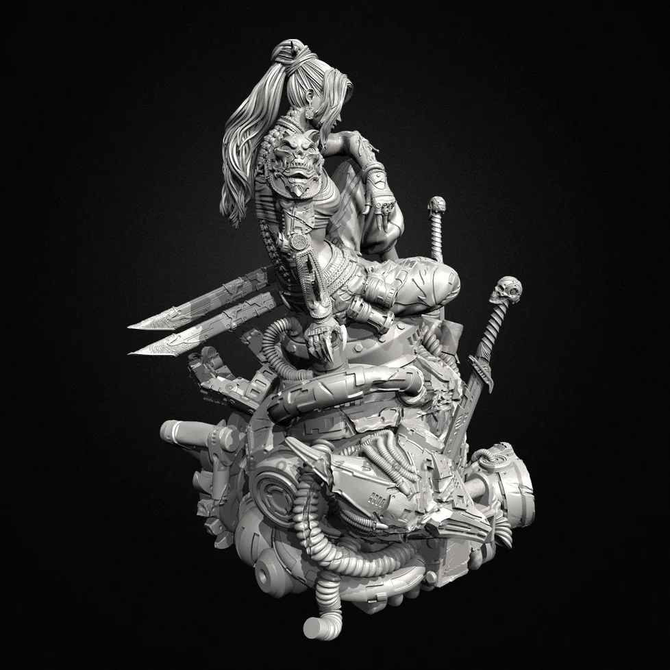 Kits de modèles en résine, hauteurs globales 55mm 80mm 95mm, figurine beauté incolore et auto-assemblée (impression 3D) TD-7353/3D