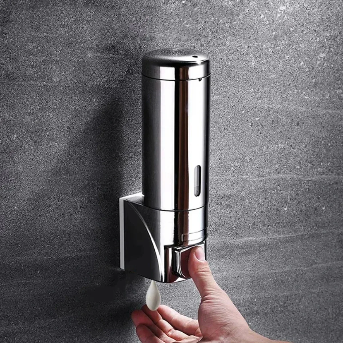 Refillable Wall Mounted Soap Dispenser Stainless Steel Rustproof Lotion Pump for Hotel Bathroom Commercial Shower Sink Organizer
